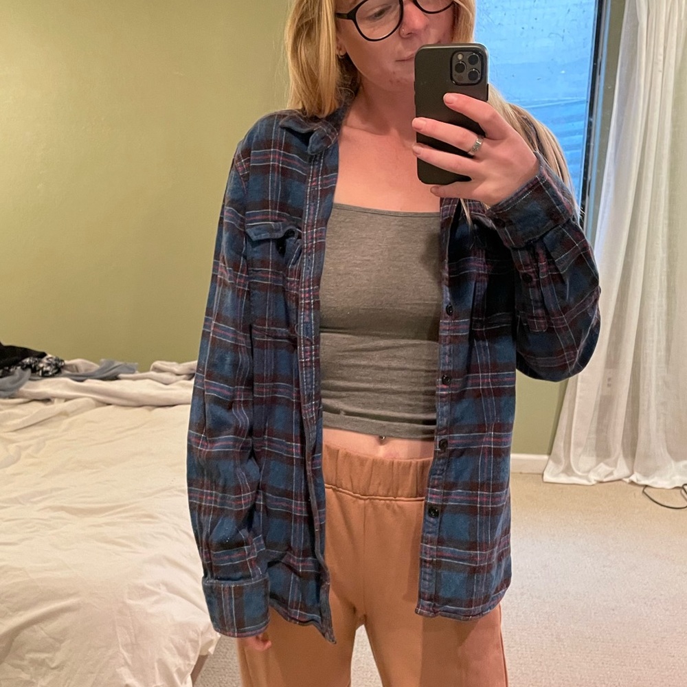 Lucky Brand blue plaid flannel!!